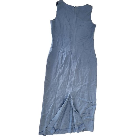 Talbots Light Blue Sheath Dress with Collared Jacket - Women's Size 4  - Back Sl - Picture 2 of 6